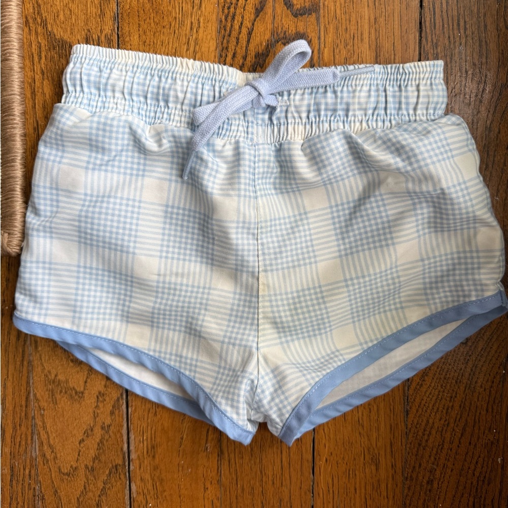 Minnow Swim Boardies in Blue and White Plaid